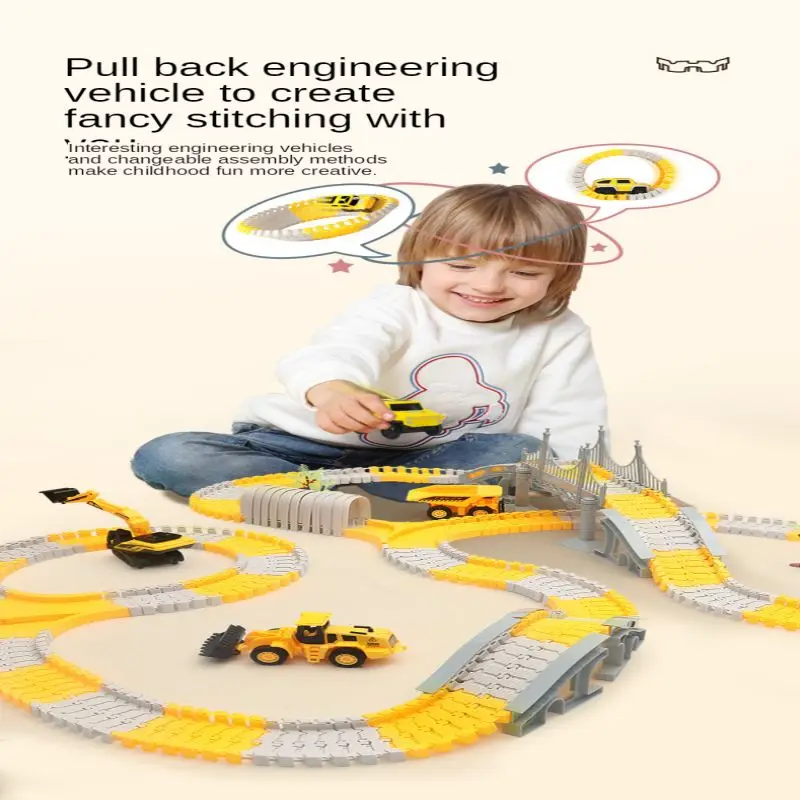 Строительный грузовик железнодорожный автомобиль детские игрушки собранный