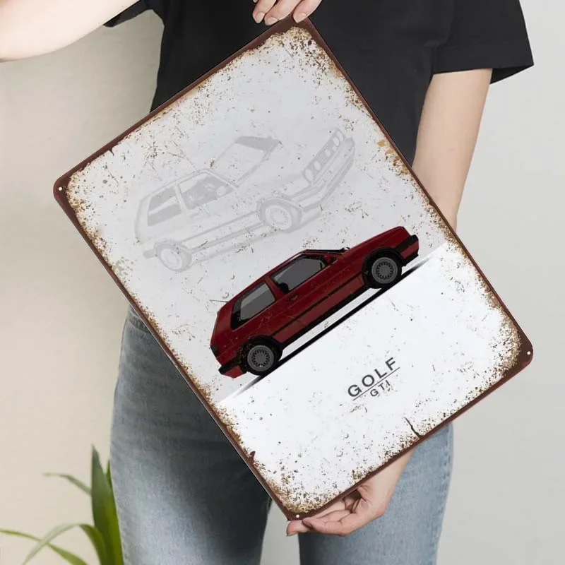 1992 VW Golf GTI Mk2 красные жестяные знаки классический автомобильный постер украшение