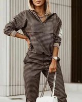 women autumn hoodies sweatshirt tops printed suit 2022 spring fashion new casual loose woman long sleeve tracksuit 2 pieces set