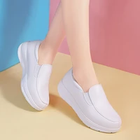 wedge sneakers fashion women chunky platform slip on nursing white shoes casual sports shoes plus size 42 zapatillas mujer