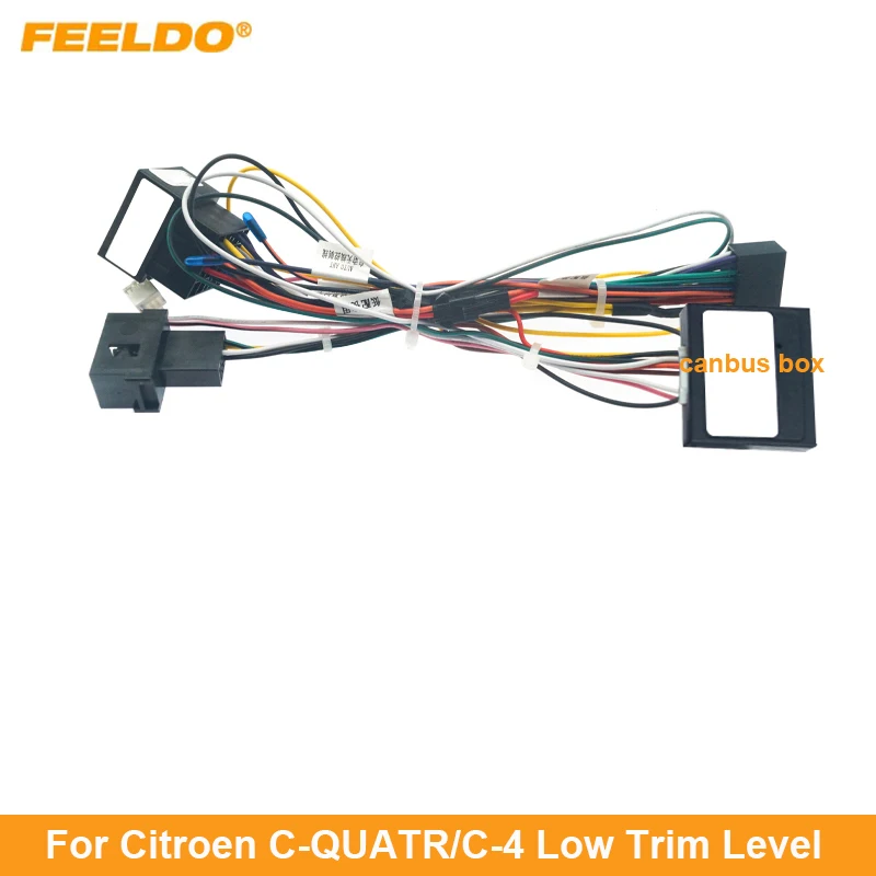 

FEELDO 16-pin Car Android Stereo Wiring Harness For Citroen C-QUATR/C-4 Low Trim Level (10~18) Low Trim With CANbus