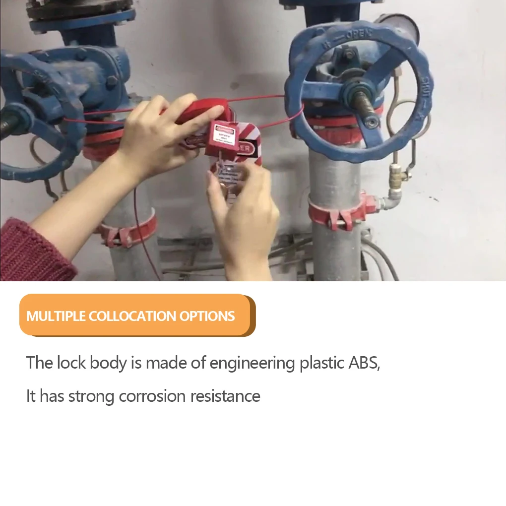 

4 Pieces Lockout Tag Out Kit Simple Firm Cable Lock Equipment Multipurpose Adjustable Insulative Tagout Locking Tool