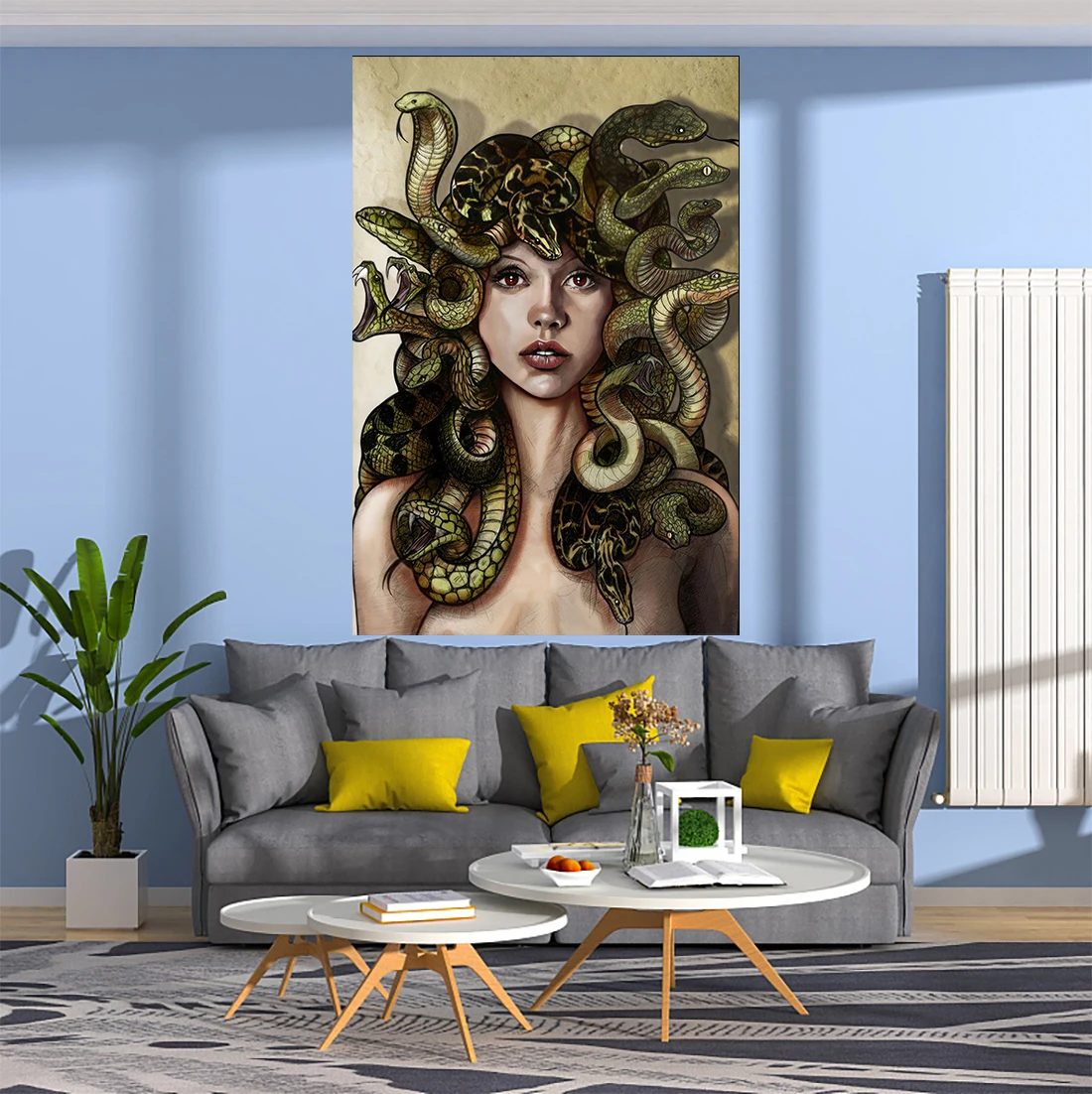 

XxDeco Psychedelic Tapestry Horror Demon Snake Queen Medusa Printed Wall Hanging Carpets Bedroom Or Home For Decoration