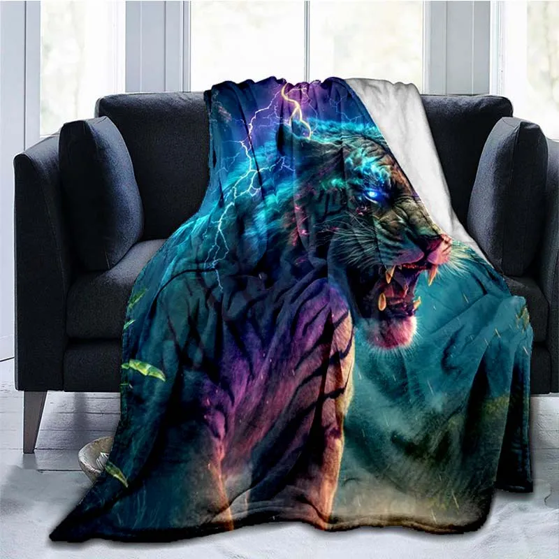 Одеяло Majestic Animals мягкое и удобное одеяло тигр леопардовый волк фланелевое для