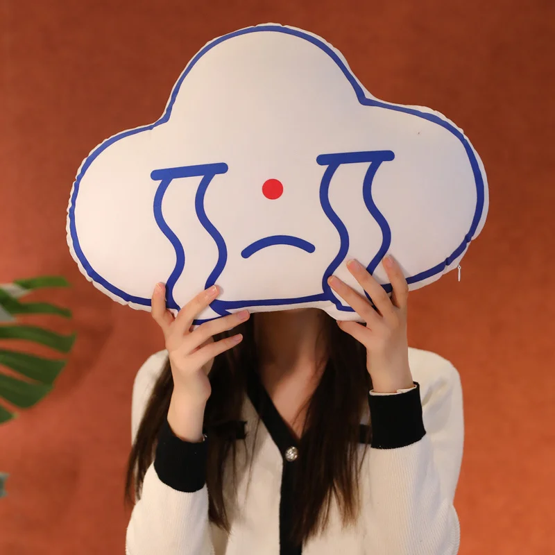 

1pc 40/45Cm INS Kawaii Expression Cloud Plush Pillow Stuffed Cartoon Soft Cloud Toy Sofa Bed Cushion Gift For Kids Girls