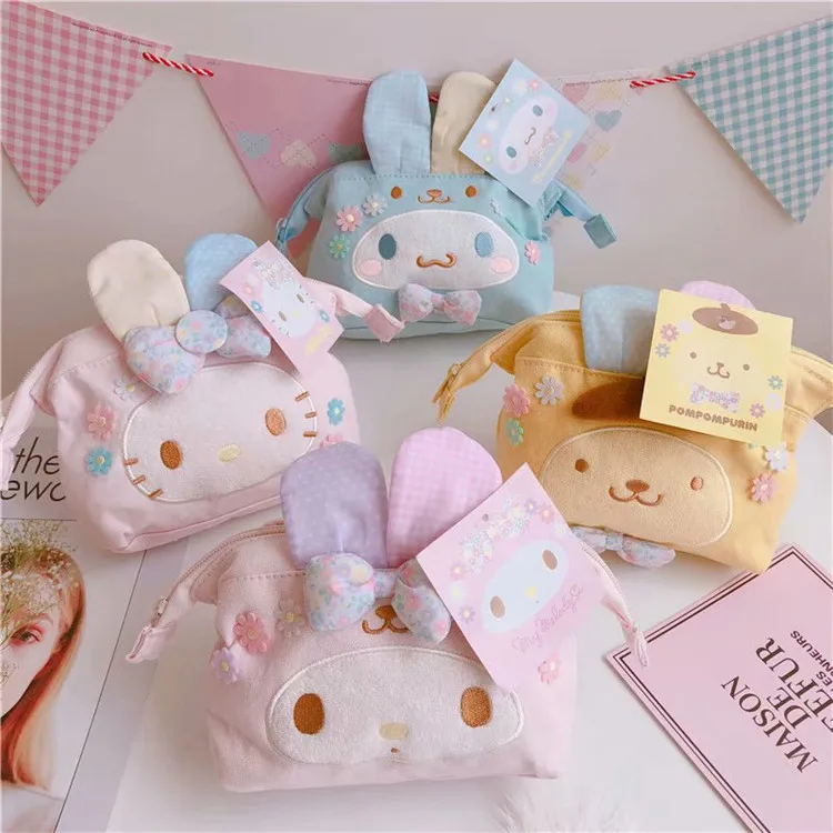 

Модный Sanrio Cinnamoroll Kawaii мультфильм Милая Мелодия Пасха косметичка Холщовая Сумка для хранения подарок на день рождения игрушки для детей