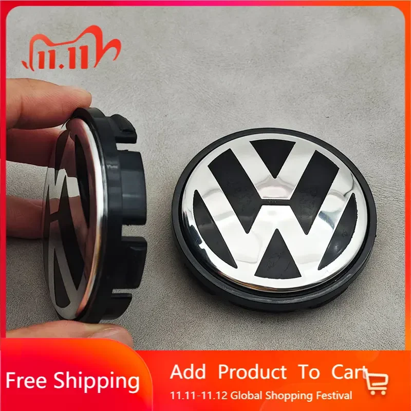 Фото Комплект из 4 колпачков для центра диска колеса (55 мм, 65 мм) для Volkswagen VW Golf 4 5 6, Passat, Jetta, Beetle, CC, Bora, Polo, Touareg, Tiguan №1