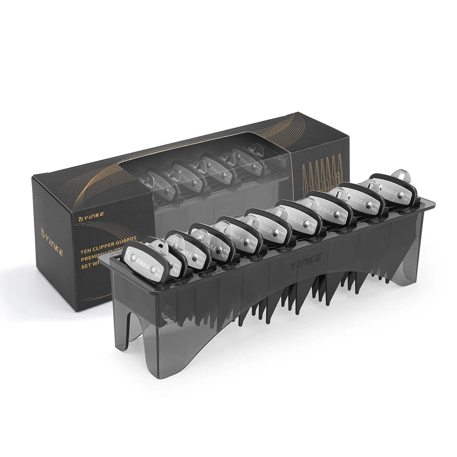 Yinke Clipper Guards Premium Kit for Wahl Clippers Trimmers with Metal Clip 10 Lengths Fits Most Size Wahl Clippers with Holder