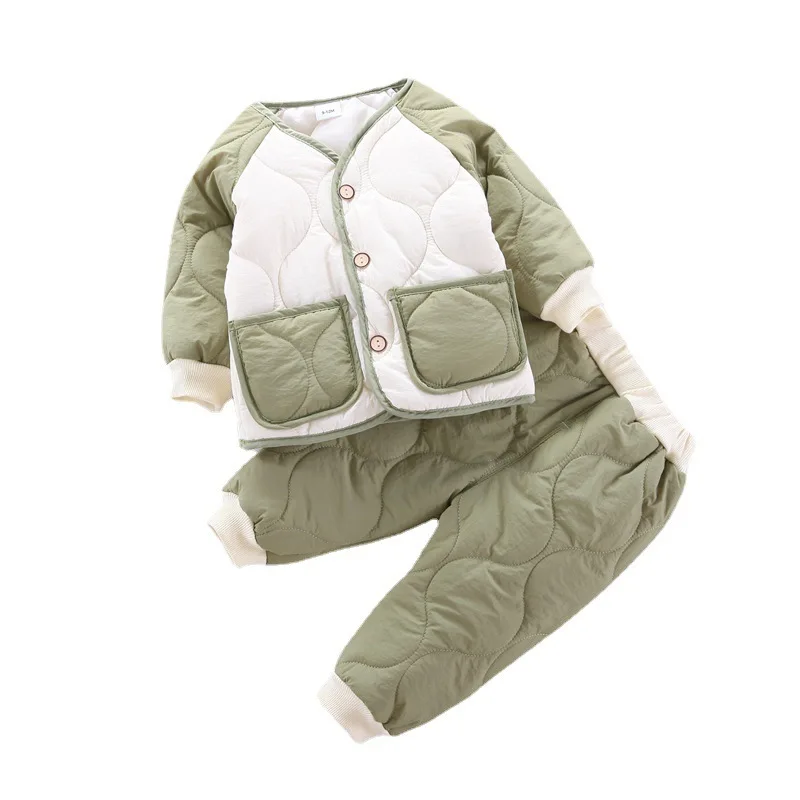 

New Winter Baby Clothes For Girls Children Boys Fashion Thick Cotton Jacket Pants 2Pcs/Set Toddler Casual Costume Kids Tracksuit
