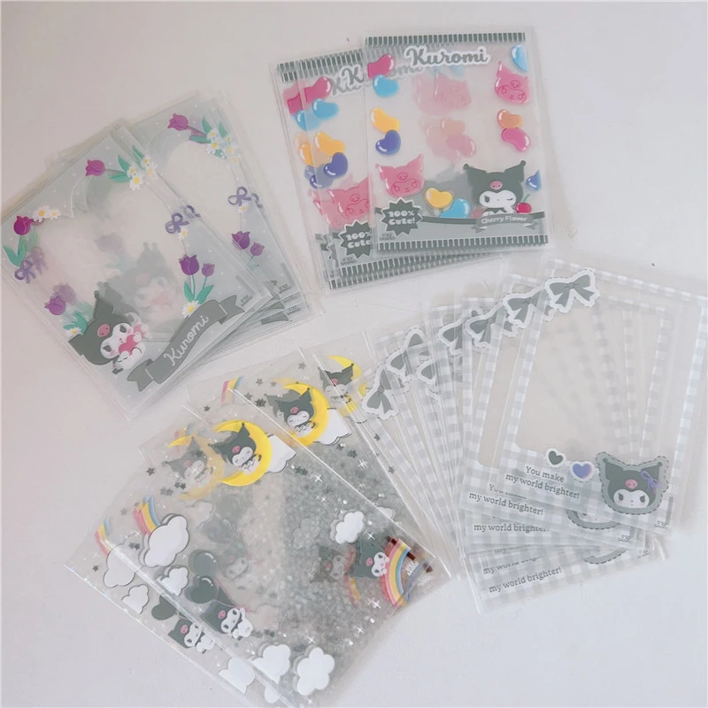 

20 шт. милые рукава для карт Hello Kitty Sanrioed My Melody Kuromi Cinnamoroll Purin понравило Idoll Чехол для карт защитный держатель