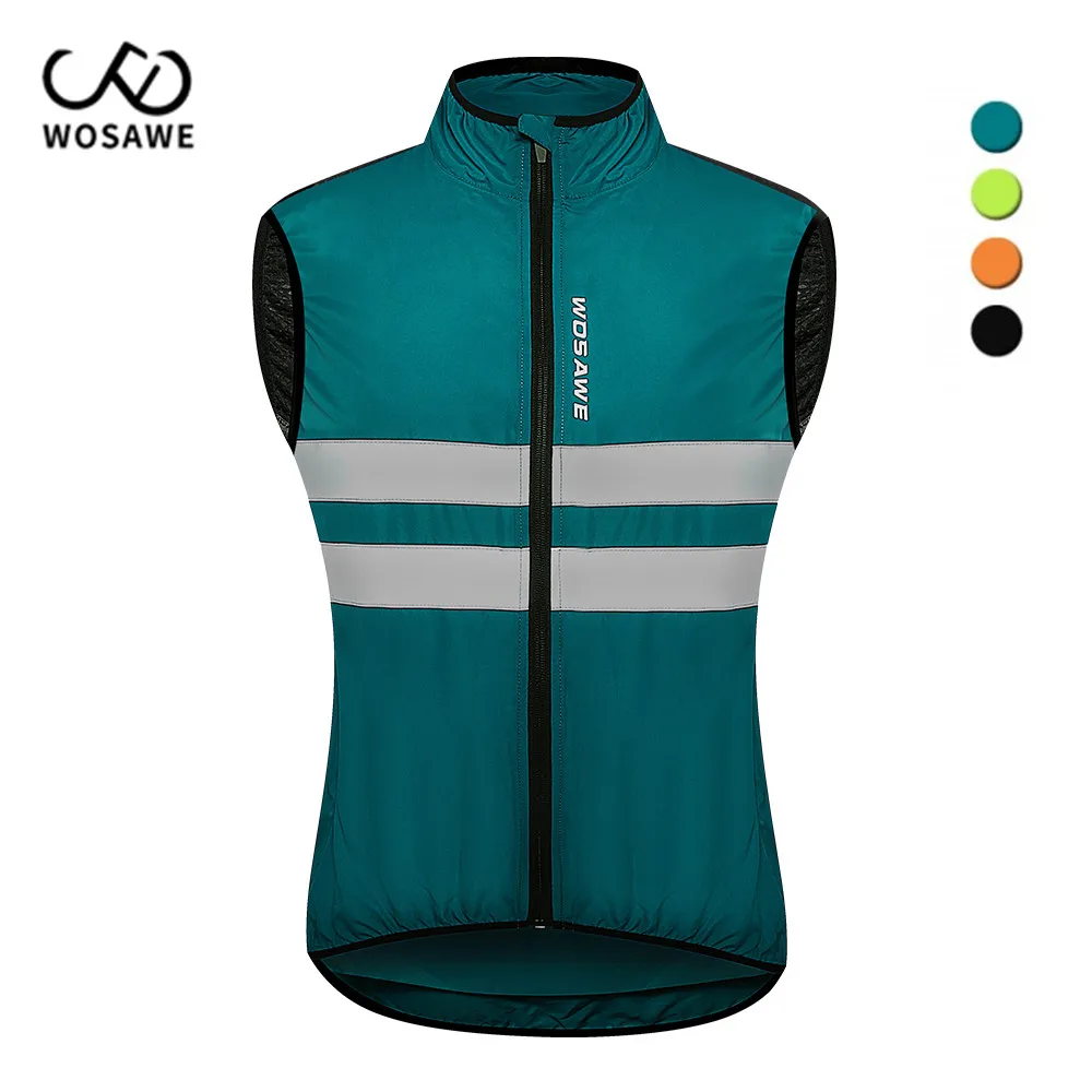 

WOSAWE Summer Cycling Vest Men Windproof Keep Warm Reflective Ciclismo Sleeveless Bike Bicycle Short sleeves Vests Cycling Gilet