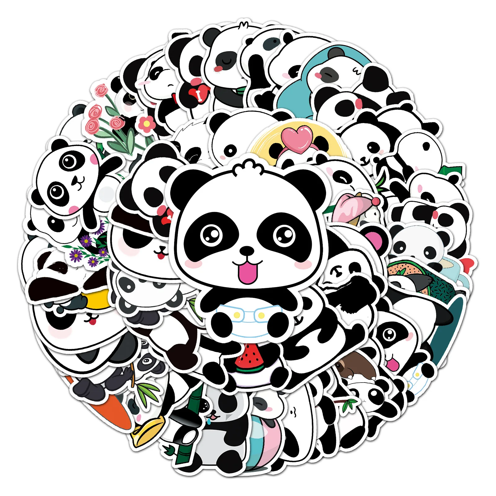 

10/30/50PCS Kawaii Panda Stickers Kids Gift Decoration DIY Fridge Phone Guitar Bicycle Suitcase Cute Animal Sticker Classic Toy