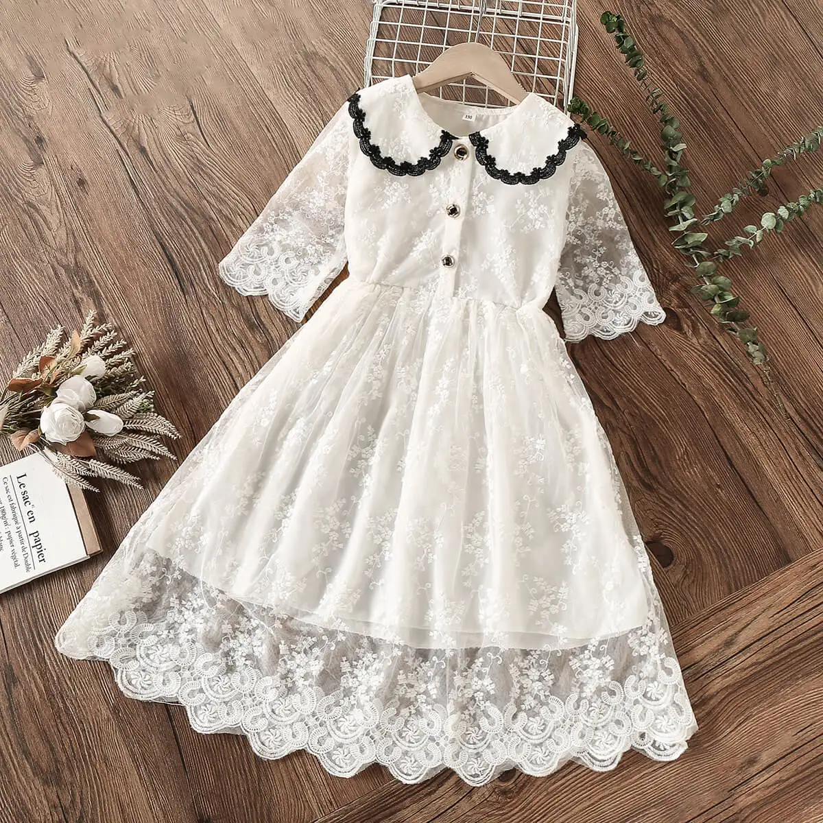 

Lace Baby Dresses for Girls Clothes Summer Short Sleeve Elegant Party Babe Costumes Kids Princess Flower Evening Dress Children