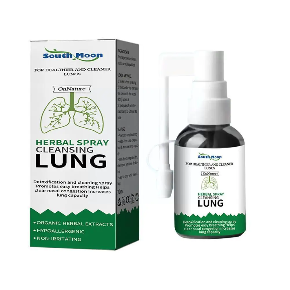 

Organic Herbs Lung Cleansing&Throat Relief Mouth Spray Lung Detox Herbal Cleanser Spray For Smokers Clear Nasal Congestion T4Z5