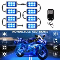 46810 pods motorcycle led rock lights rgb moto neon glow light strip kit remote control atmosphere lamp for harley jeep atv