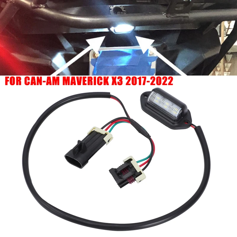 For Can-AM Maverick X3 6 LED Number Plate Light Lamp Tag Interior Step Light Plug and Play Tail Light 2017 2018 2019 2020-2022