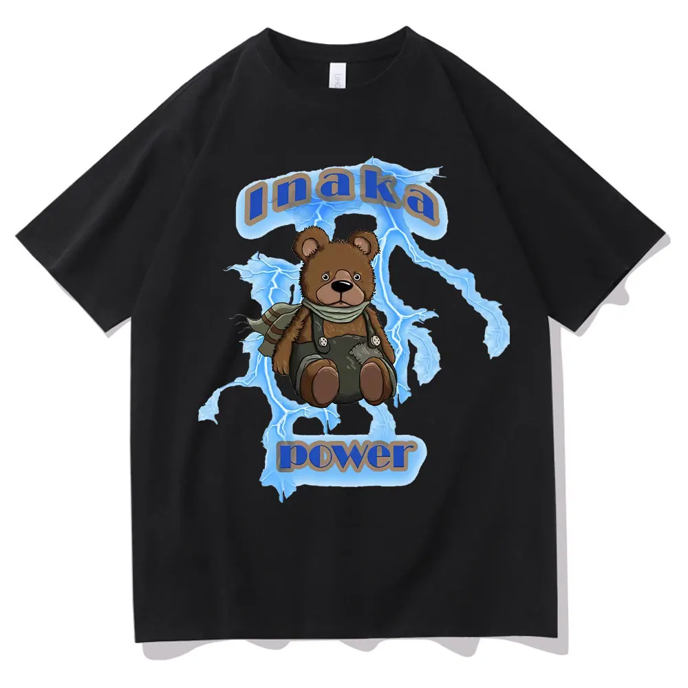 

Футболка Inaka Power с шарфом, футболка с графическим принтом «бурый медведь» для мужчин и женщин, модная повседневная футболка, уличная одежда, ...