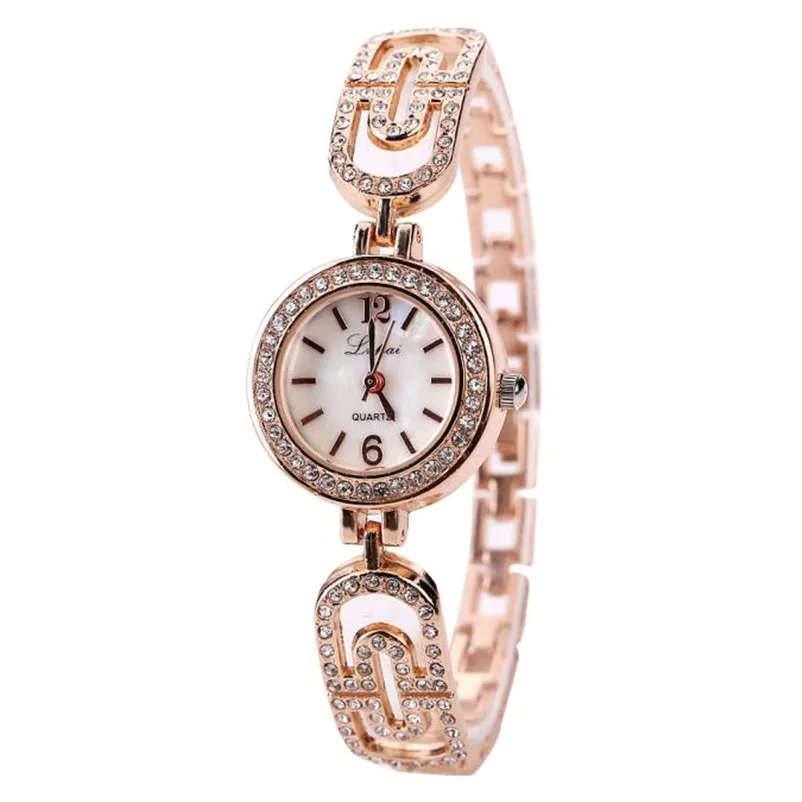 

Lvpai Top Brand Women Bracelet Watches Luxury Ladies Rhinestone Gold Alloy Wristwatches Women Dress Watches Relogio Feminino