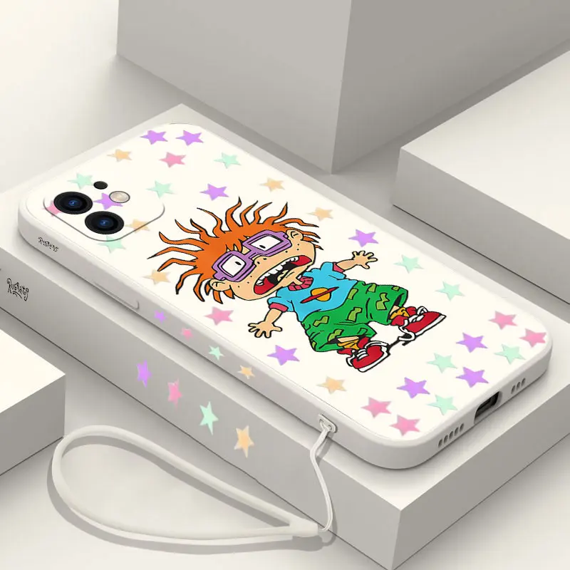 

Funny R-Rugrats Phone Case For Samsung Galaxy S23 S22 S21 S20 Ultra Plus FE S10 4G S9 S10E Note 20 10 9 Plus With Lanyard Cover