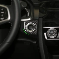 carbon fiber car interior ignition start switch key hole frame cover sticker trim for honda civic 10th gen 2016 2017 2018 2019