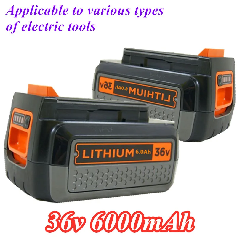 

Литий-ионные батарейки для BlackDecker 36 В/40 в 6000 мАч, аккумулятор LBXR36 BL2036 LBX2040 LST136 LST420 LST220 L50