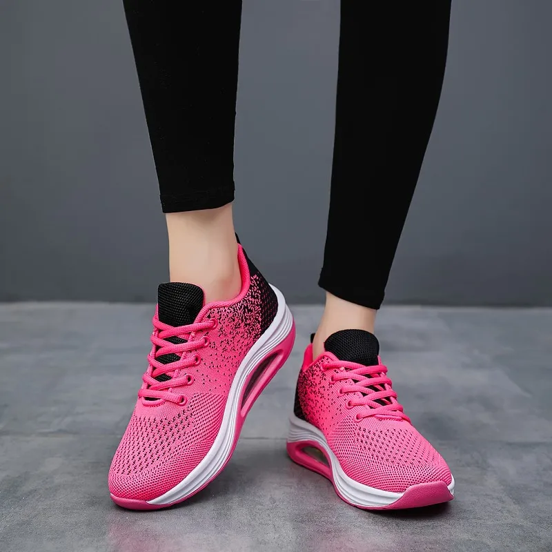 Женские кроссовки на платформе дышащая сетчатая обувь толстой подошве