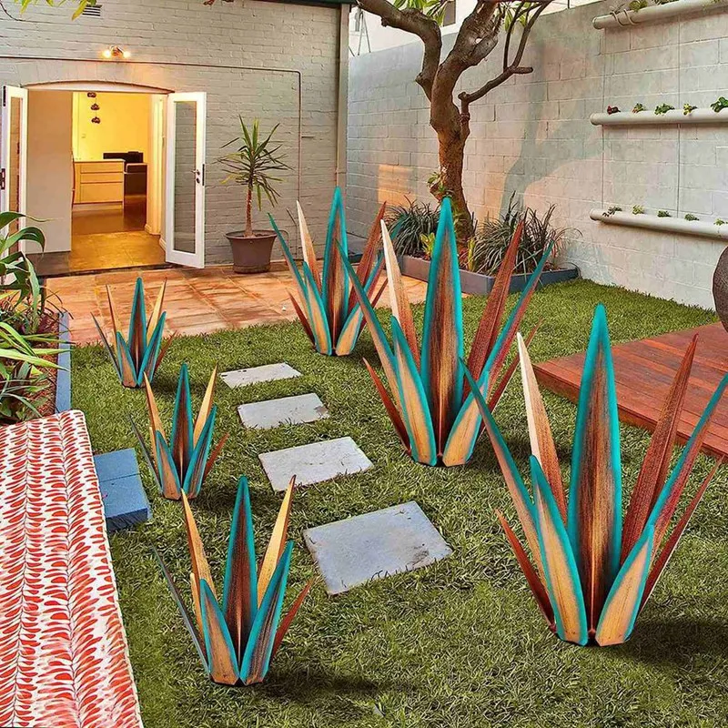 

Rustic Metal Agave Plants Fit For Outdoor Patio Yard, Home Decor Hand Painted 55Cm
