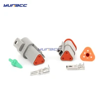 5 sets 3 pin deutsch dt waterproof male female electrical connector plug dt04 3p dt06 3s with terminals