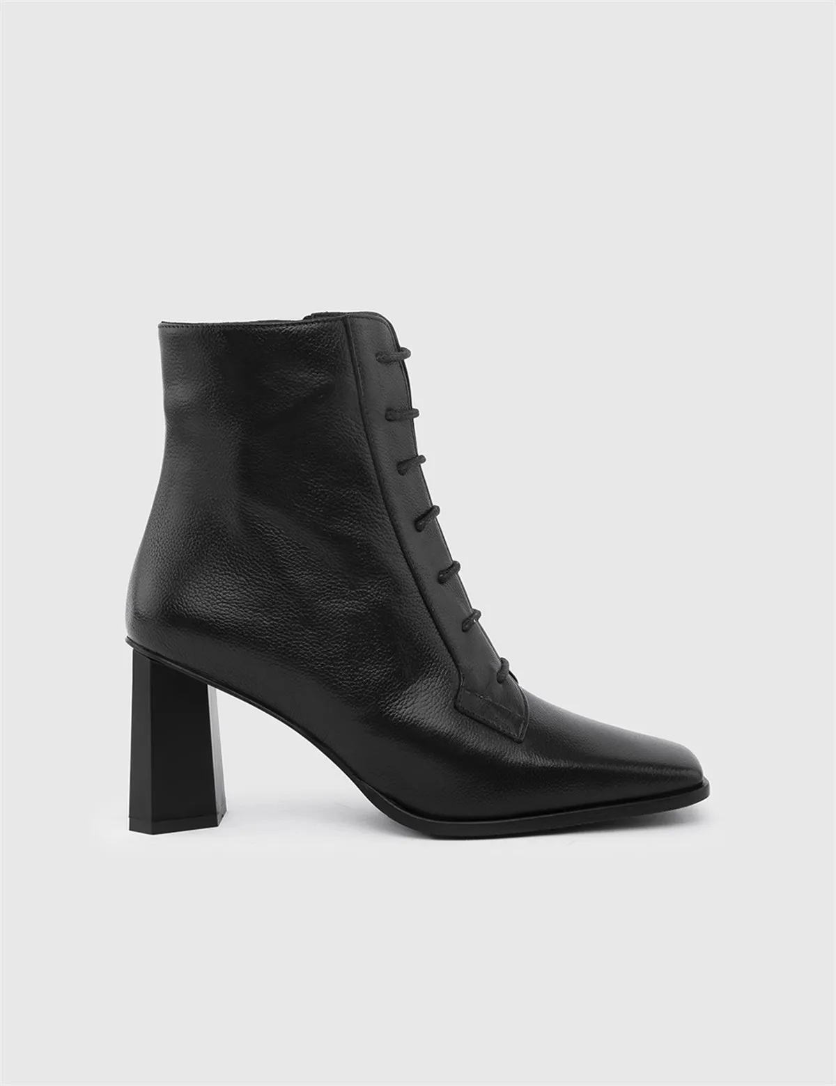 

ILVi-Genuine Leather Handmade Vanta Black Floater Leather Women's Heeled Boot Women's Shoes 2022 Fall/Winter