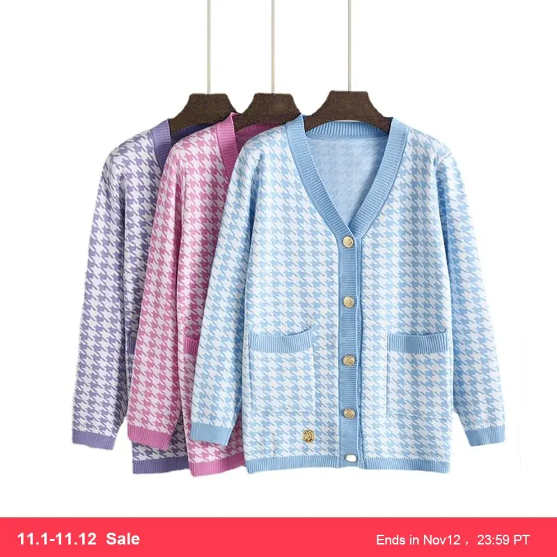 

Женский трикотажный кардиган с V-образным вырезом, на пуговицах