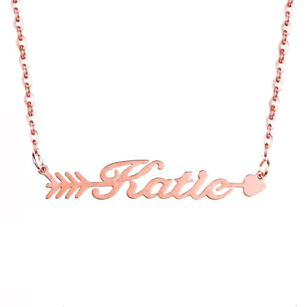 Персонализированное ожерелье из нержавеющей стали с надписью стрелы амупида на