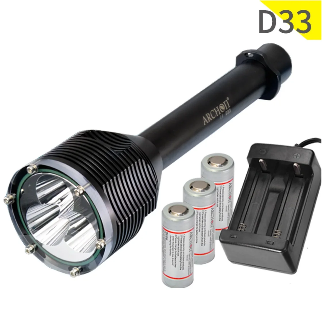 ARCHON D33 Diving Light Cree XM-L2 3000LM LED Dive Flashlight Underwater 100m Diving Lanterna by 26650 Battery for Self Defense