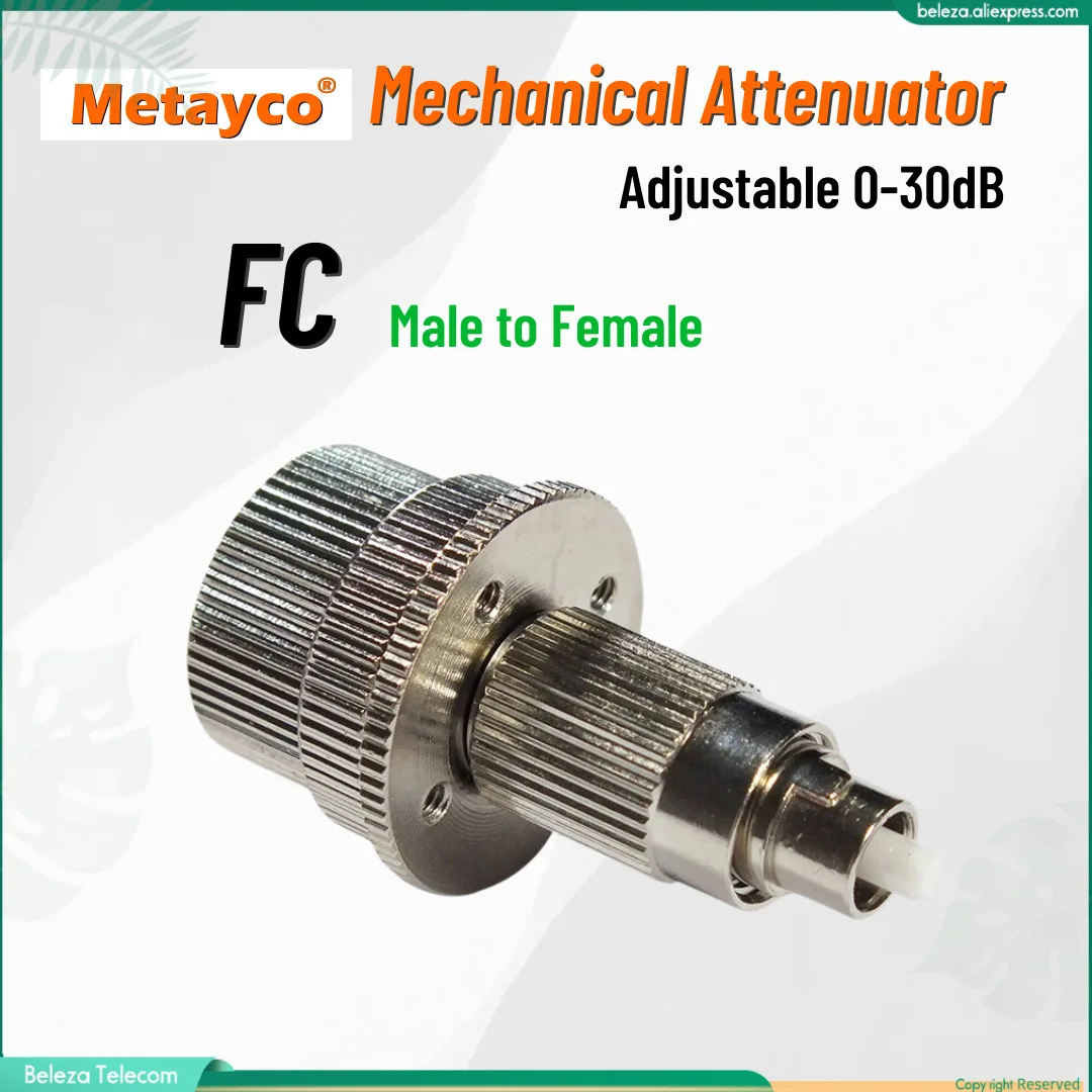 FC Male - FC Female Variable Attenuator 0~30dB Mechanical Type Fiber Optical Adjustable Coupler