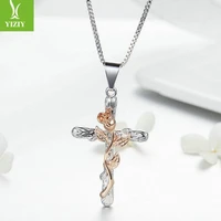 anglang simple stylish cross shape women pendant necklace fine birthday gift female fashion accessories jewelry