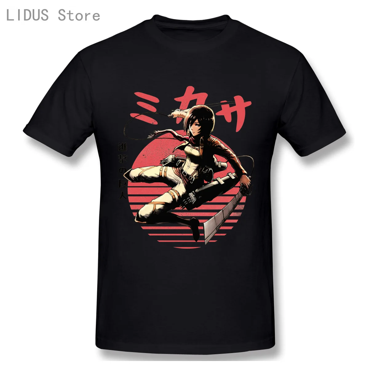 

T-shirt Cartoon Anime Ato Mikasa Attack On Titan Short Sleeve Casual Men O-neck 100% Cotton Tshirts Tee Tops