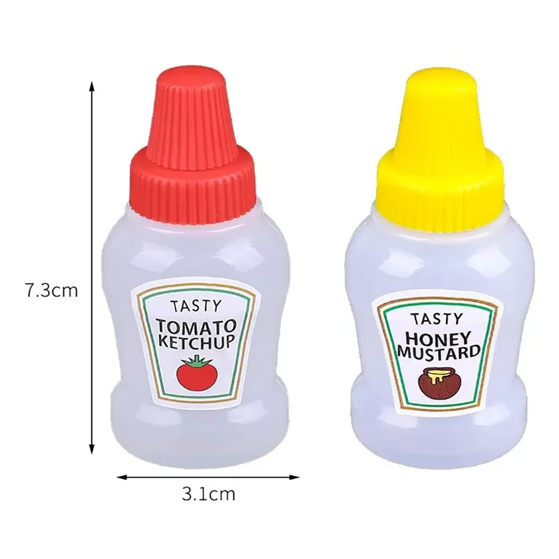 

2023NEW 25ML Mini Tomato Ketchup Bottle Honey Mustard Portable Small Sauce Container Salad Dressing Container Pantry Containers