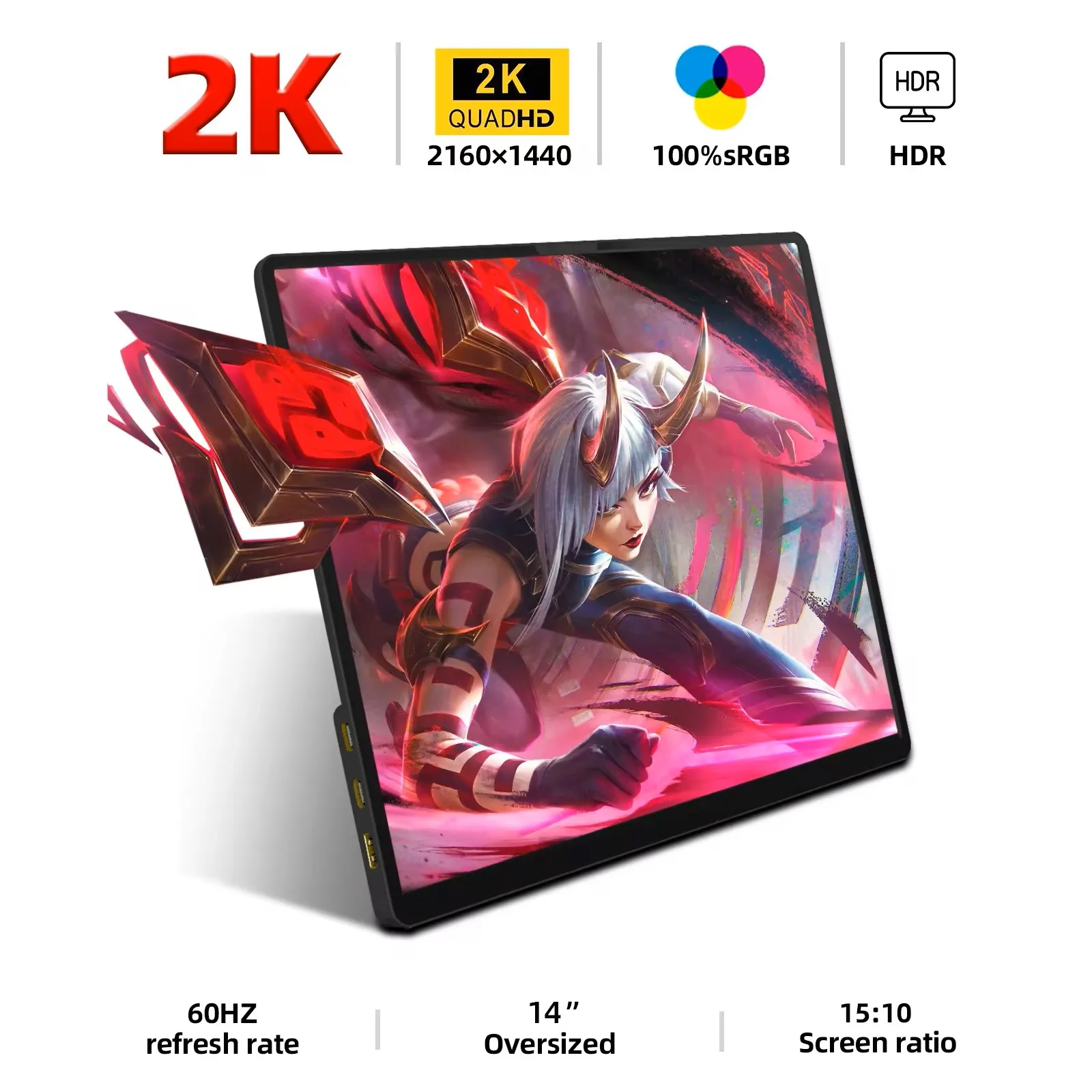 14-дюймовый Портативный 2K IPS-монитор Разрешение 2160*1440 Соотношение Сторон 15:10 HDMI И