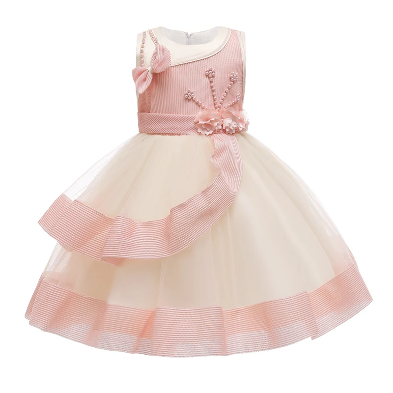 

3-10 Years Kids Girl Cake Tutu Flower Dress Children Party Wedding Formal Dress for Girl Princess First Communion Costume