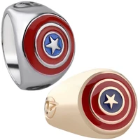 one size superhero captain america steve rogers shield rings cosplay unisex costume metal gift jewelry rings accessories