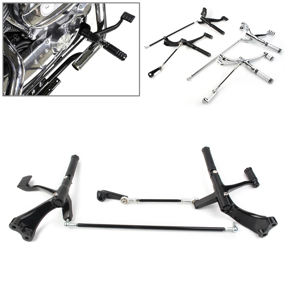 

Chrome/Black Motorbike Forward Controls Complete Kit Pegs Lever Linkages For Harley Sportster XL 883 1200 2004-2013 Aluminum