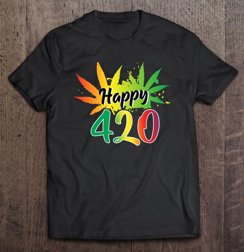 

Счастливого 420 дня, футболка для любителей конопли, марихуаны, забавных листьев, Мужская футболка, Мужская манга, классические футболки для ...