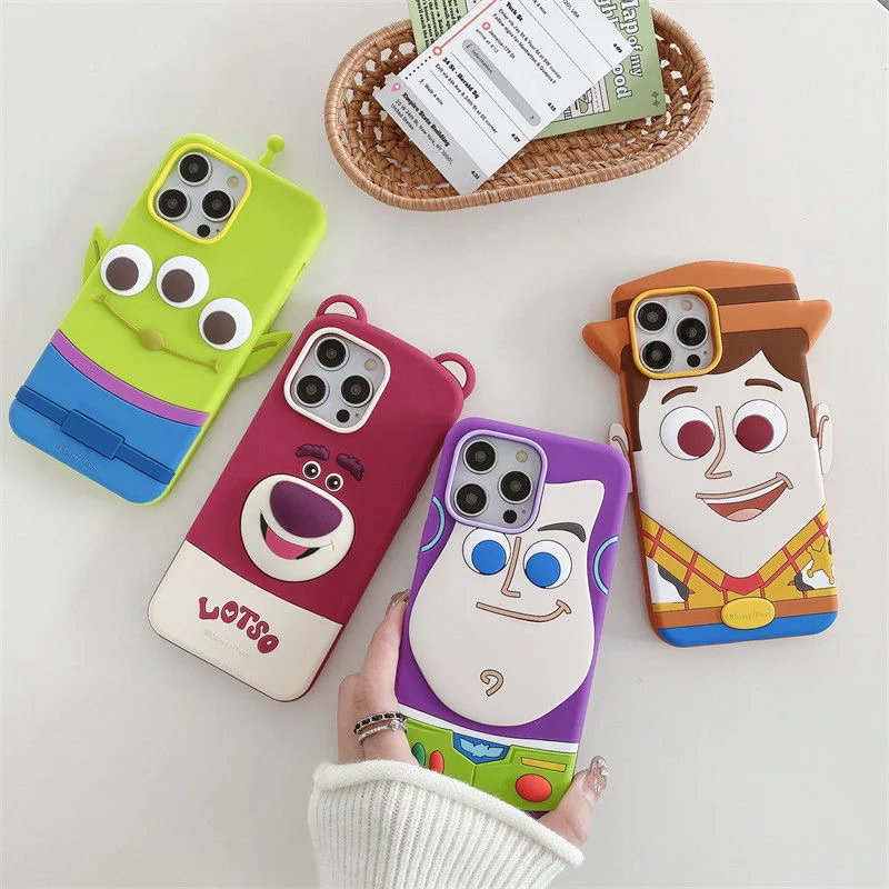 

Cartoon Disney Toy Story Woody Buzz Lightyear Lotso Alien Phone Case for IPhone 15 14 13 12 Pro Max Silica gel Soft Back Cover