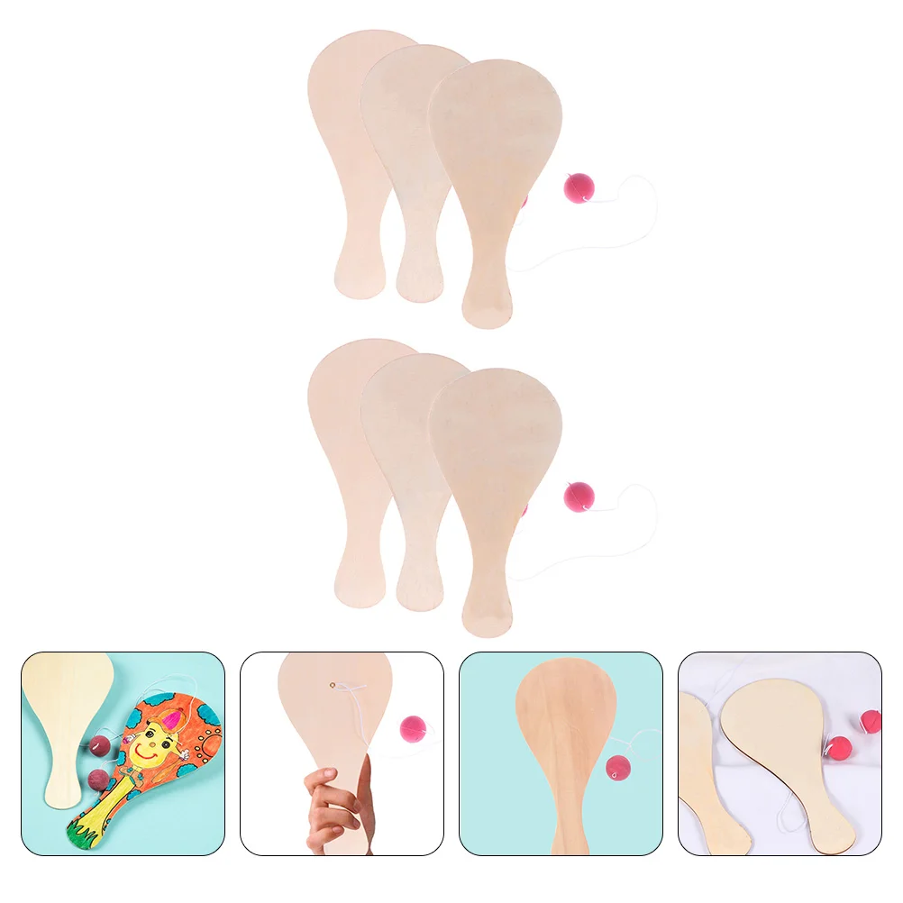

6 шт., детские деревянные весла для рисования