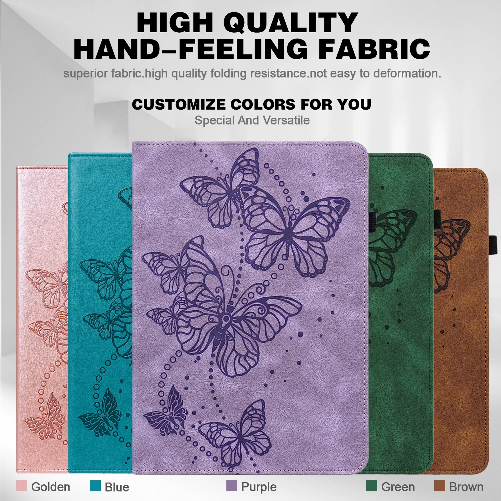 

For Apple iPad Pro 11 2022 iPad 10.9 inch 2022 Leather Embossed Butterfly Flower Case Funda Tablet Smart Sleep Auto Awake Cover