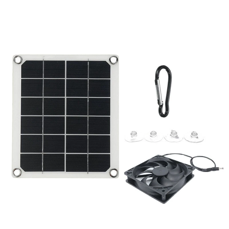 

10W 5V Solar Panel Exhaust Fan IP65 Waterproof Portable Exhaust Fan For Rvs Fan For Dog Chicken House Greenhouse RV