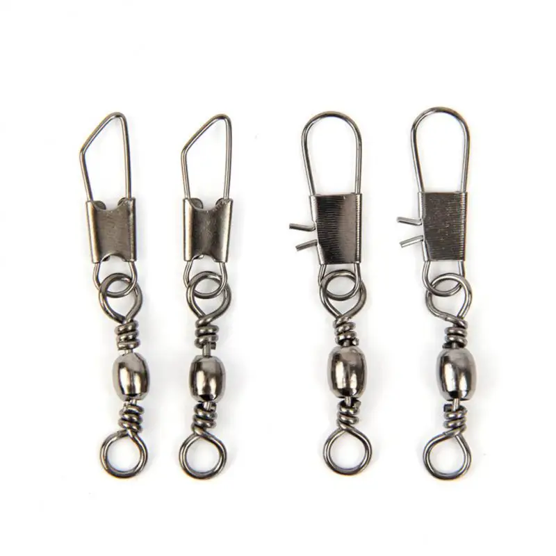 

Stainless Steel Fishing Connector Pin Bearing Rolling Swivel Ring 100pcs/bag 2#-5# Lure Tackle Fishing Hook Accessorries