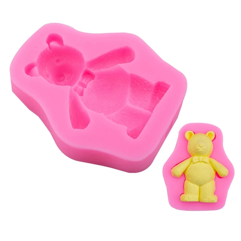 

Cute 3D Bear Shape Cupcake Silicone Mold Biscuit Fondant Molds Soap Moulds