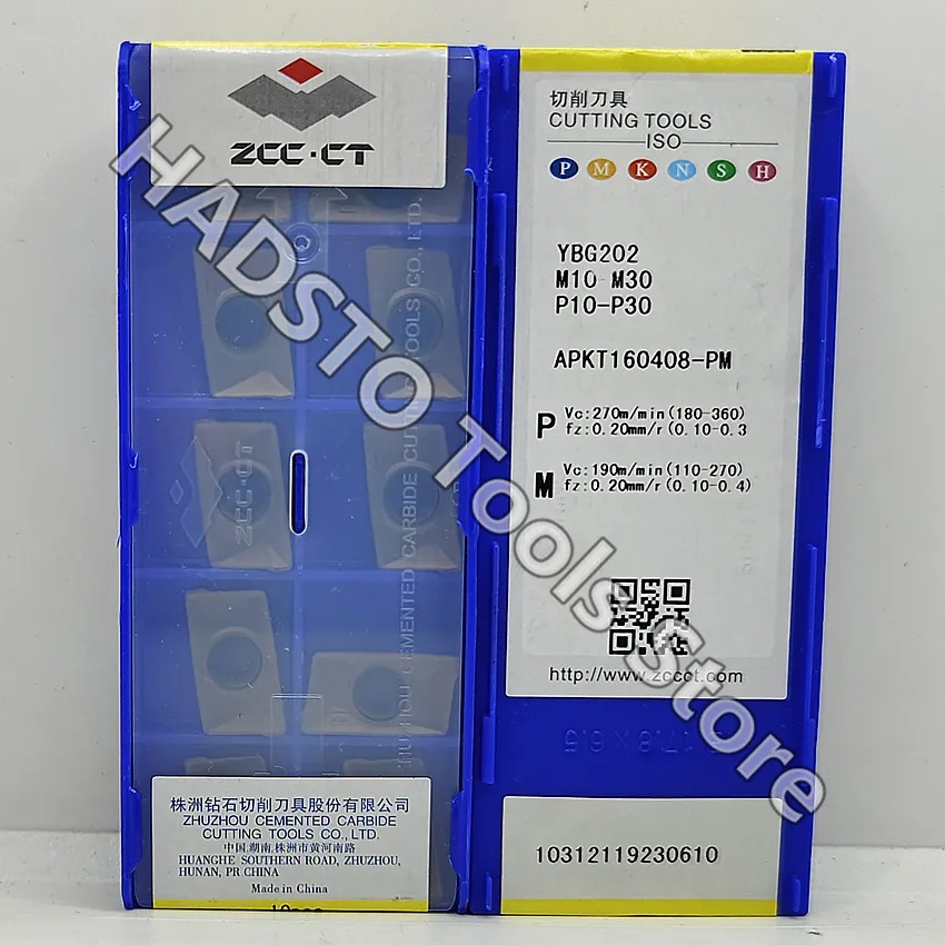 APKT160408-PM YBG202 APKT160408 CNC blade ZCC.CT carbide inserts Milling For Steel Stainless steel