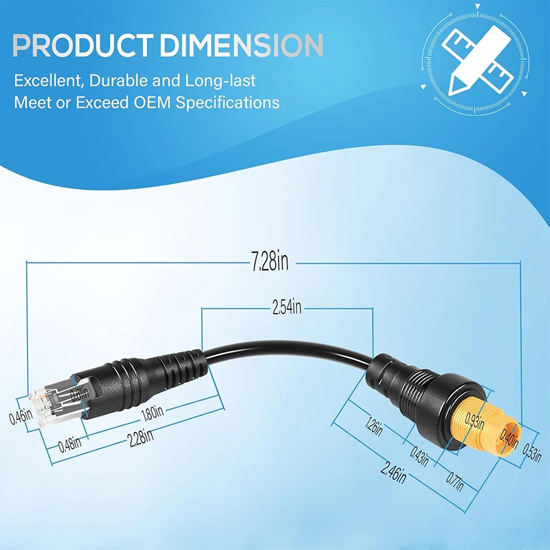 000-11246-001 Кабель-адаптер Ethernet с 5-контактным разъемом на RJ45, кабель-переходник RJ45 на 5-контактный разъем, для дисплеев Simrad NSO evo2 и Zeus2 (art.: 3920dba055400) - 3920dba055400