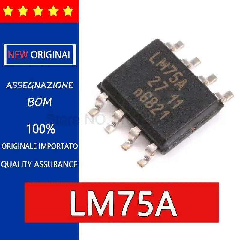 5 шт. оригинальный чип датчика температуры LM75 LM75A LM75AD SOP8, чипы IC датчика температуры, чип IC схемы